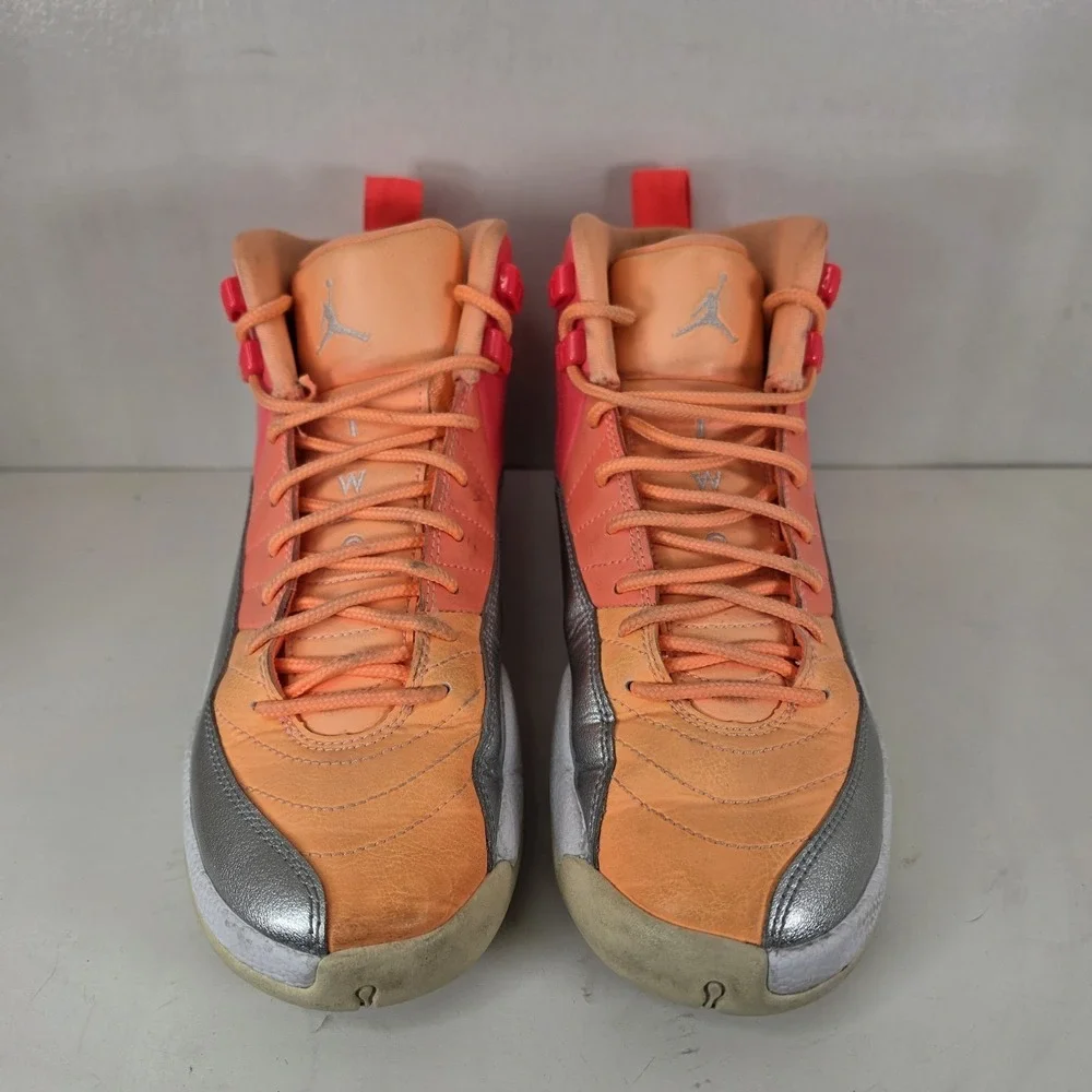 Jordan 12 Retro GS Sunrise Hot Punch Pink Orange‎ 510815-601 Size 6Y Women 7.5